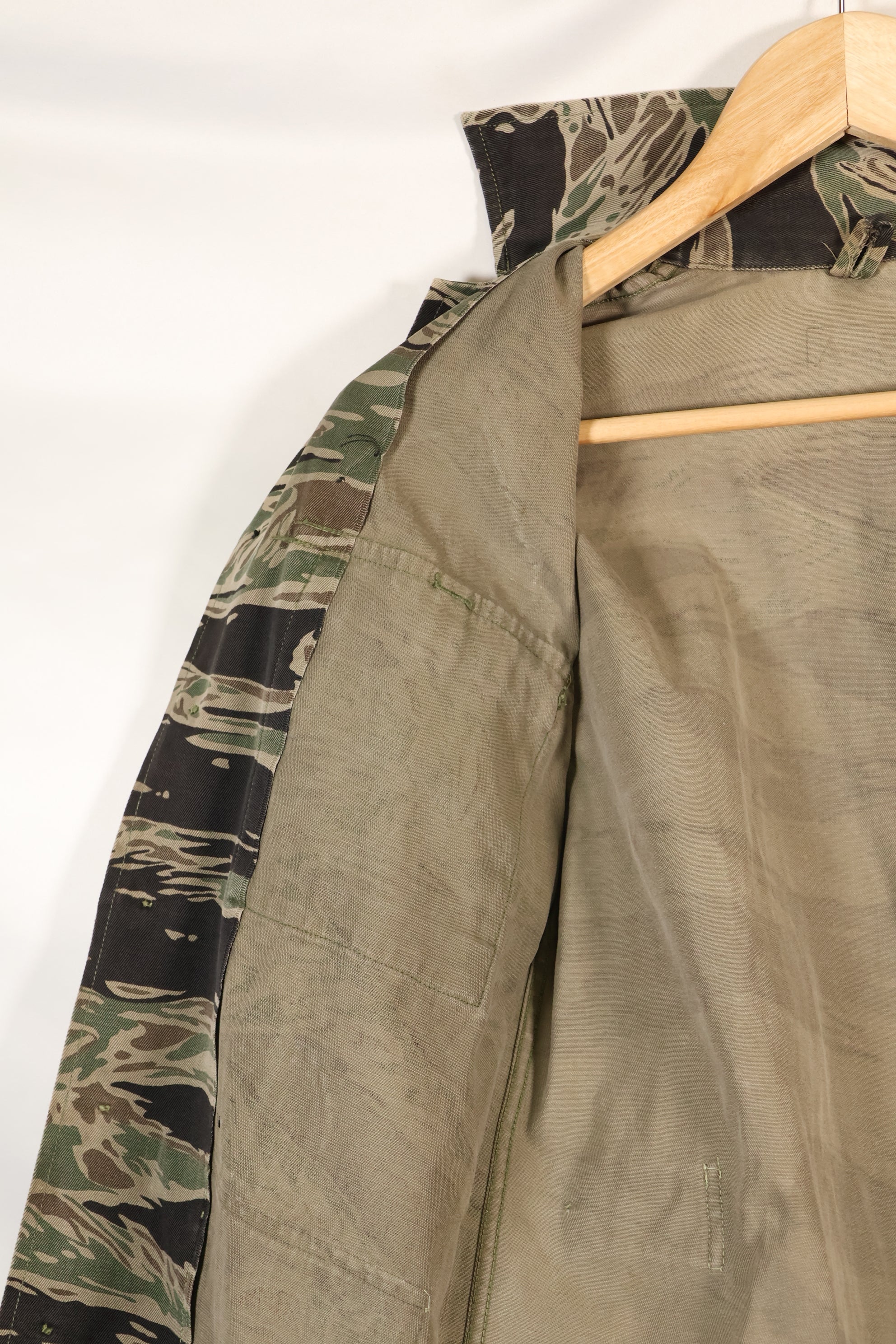 1960s½ A-S 日本银虎衬衫，虎纹，局部有改动，使用过。