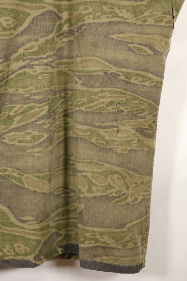 1970年代　南ベトナム海兵隊　タイガーストライプ　シャツ　VNMC 後期 リップストップパターン　中古品　