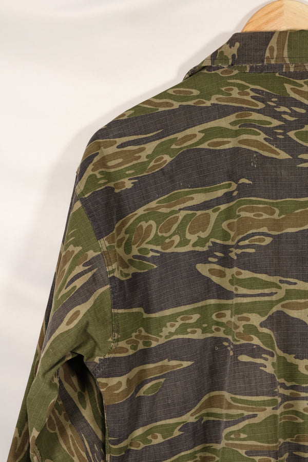 1970年代　南ベトナム海兵隊　タイガーストライプ　シャツ　VNMC 後期 リップストップパターン　中古品　