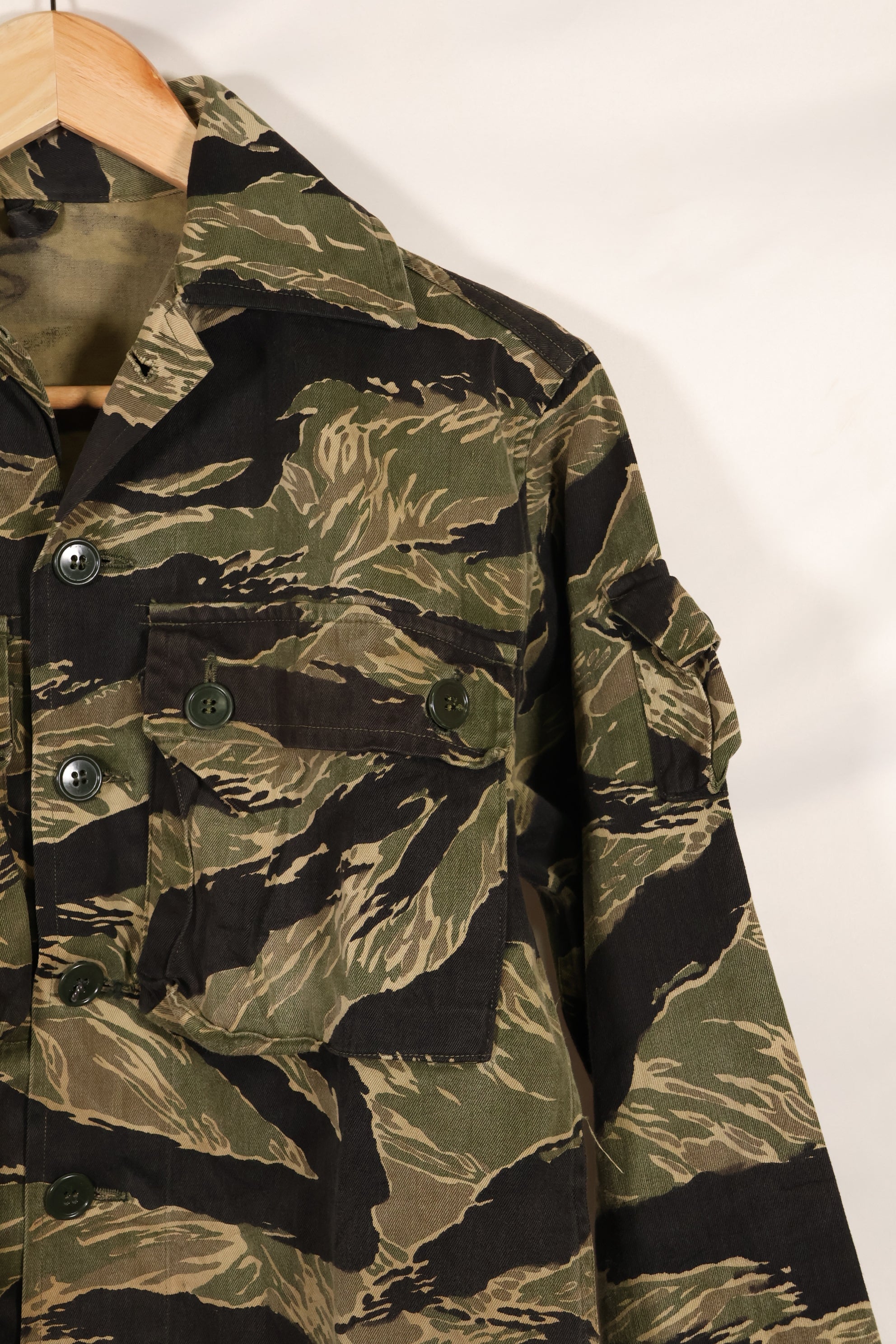 実物　US-S　沖縄タイガー　タイガーストライプ　USカットシャツ　日本本土縫製　中古品