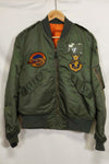 1960年契約　81st Fighter Wing　アメリカ空軍　L2-B　ファイターパイロット　ライトゾーン　フライトジャケット　中古品