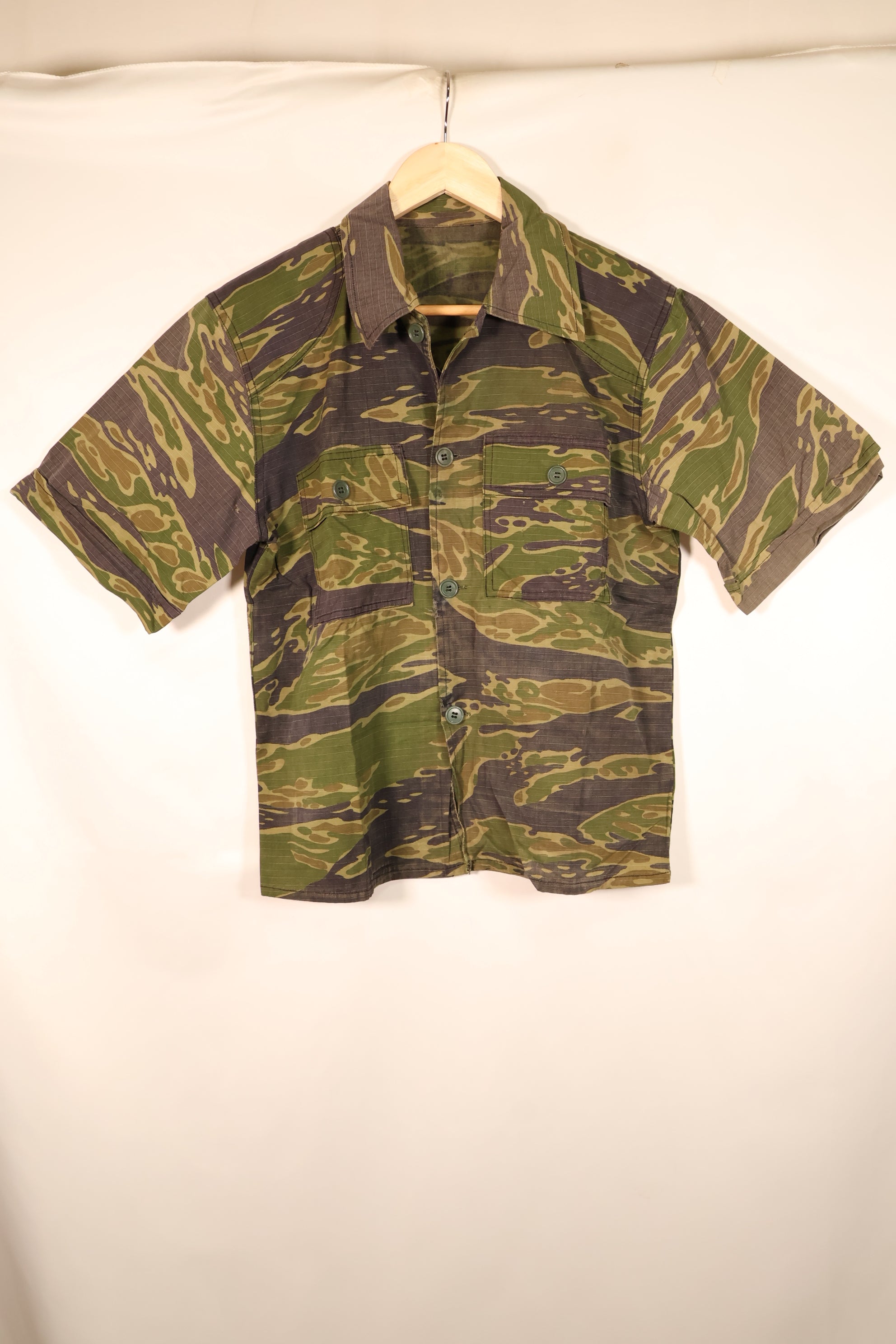1970年代　実物生地　戦後縫製　VNMC　5th Model 南ベトナム海兵隊　タイガーストライプ　シャツ　中古品