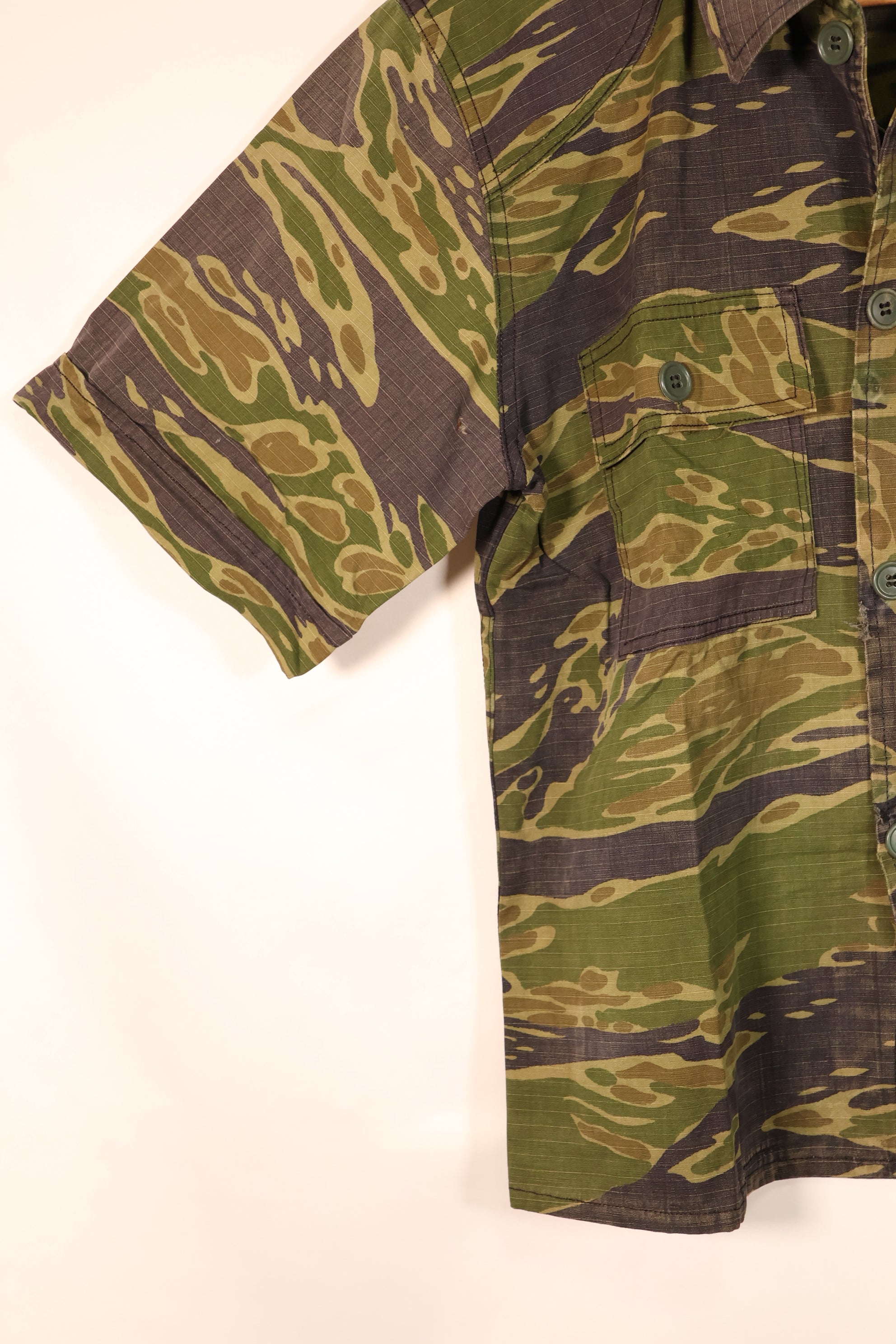 1970年代　実物生地　戦後縫製　VNMC　5th Model 南ベトナム海兵隊　タイガーストライプ　シャツ　中古品
