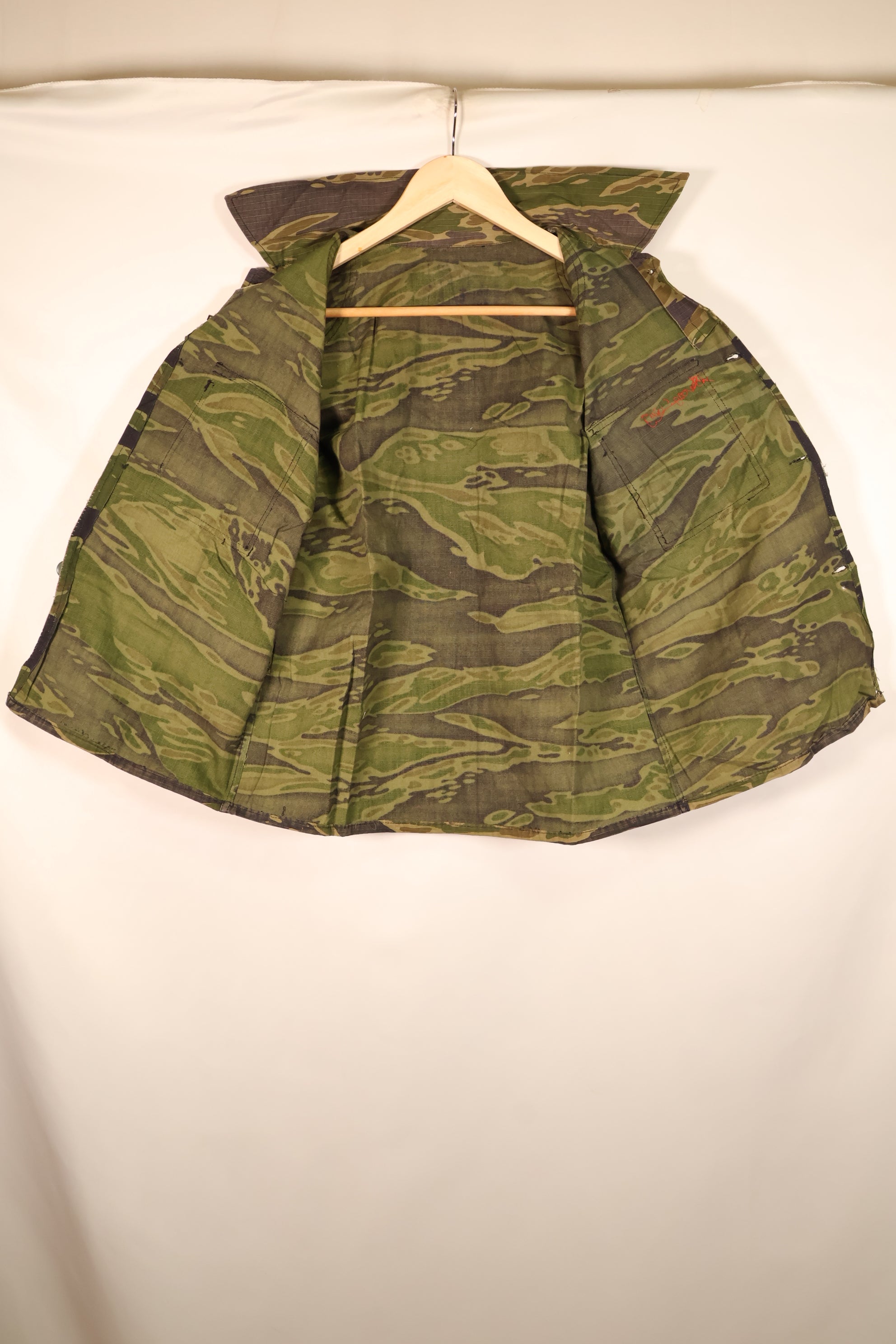 1970年代　実物生地　戦後縫製　VNMC　5th Model 南ベトナム海兵隊　タイガーストライプ　シャツ　中古品