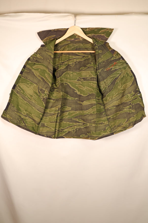 1970年代　実物生地　戦後縫製　VNMC　5th Model 南ベトナム海兵隊　タイガーストライプ　シャツ　中古品