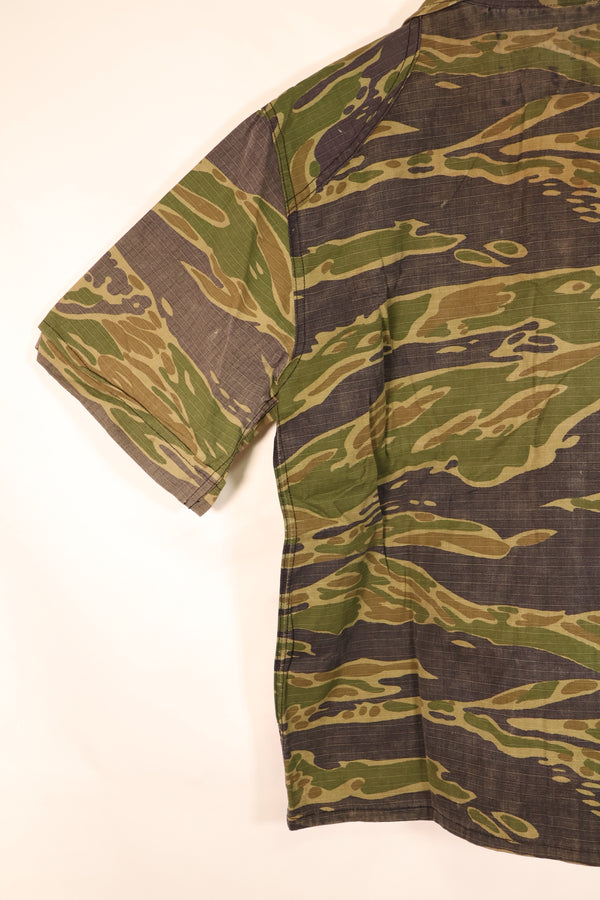 1970年代　実物生地　戦後縫製　VNMC　5th Model 南ベトナム海兵隊　タイガーストライプ　シャツ　中古品