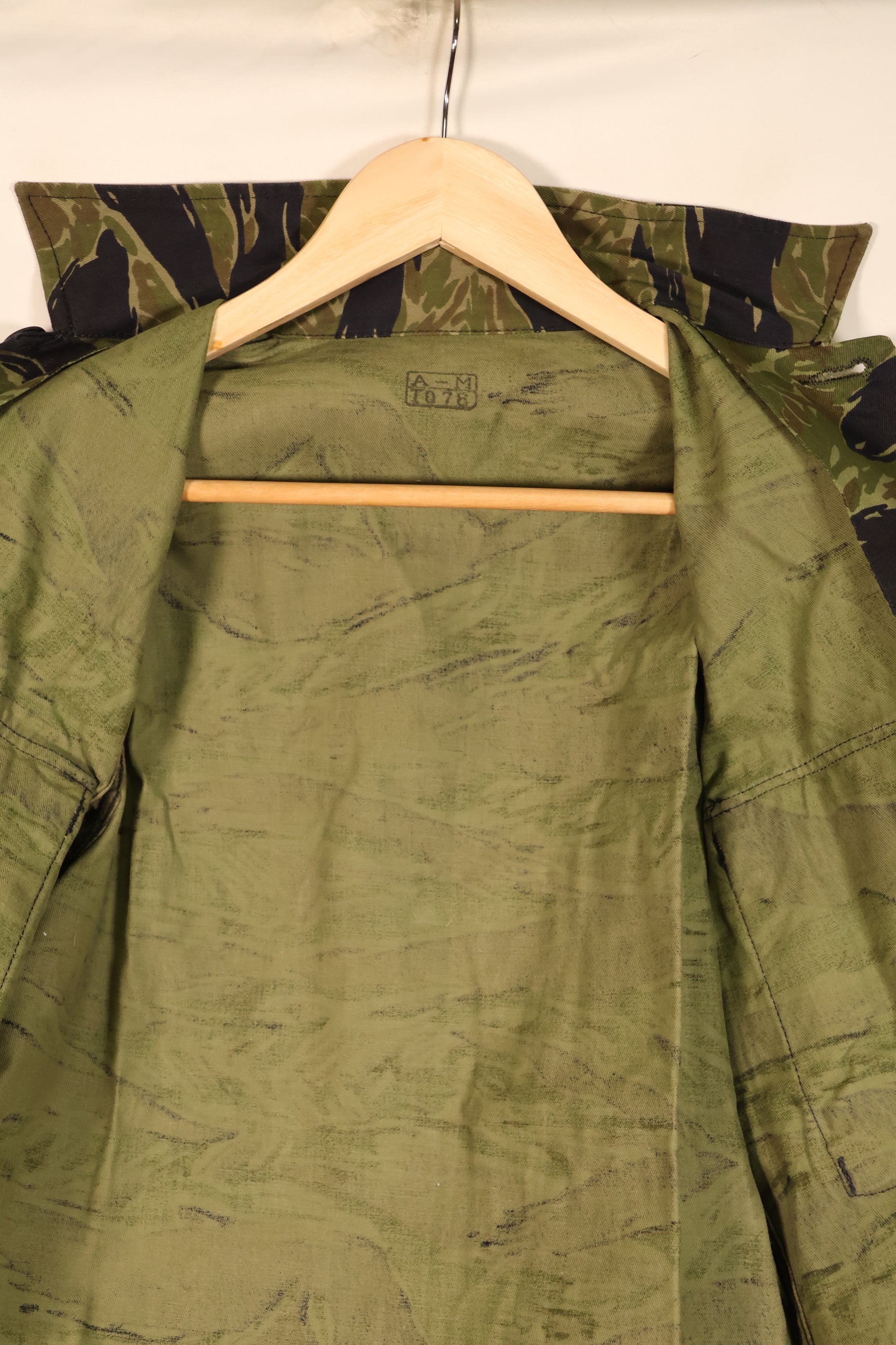 1970年後半契約　A-M　TO78　シルバータイガーパターン　タイガーストライプ　シャツ　未使用品
