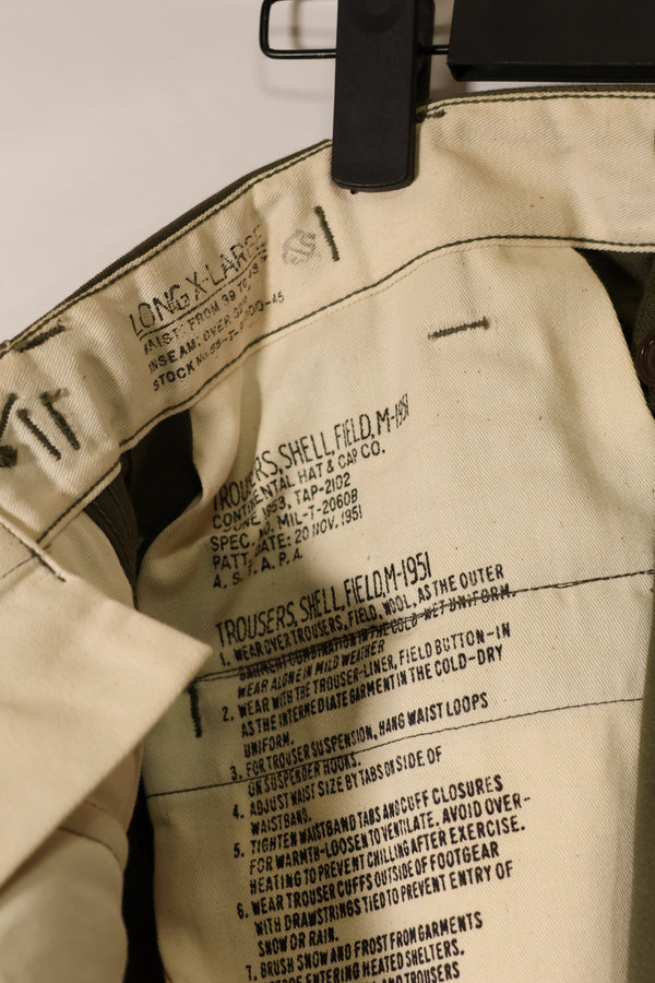 実物　1951年製　デッドストック　M51 コットン　フィールドパンツ　X-LARGE-REGULAR