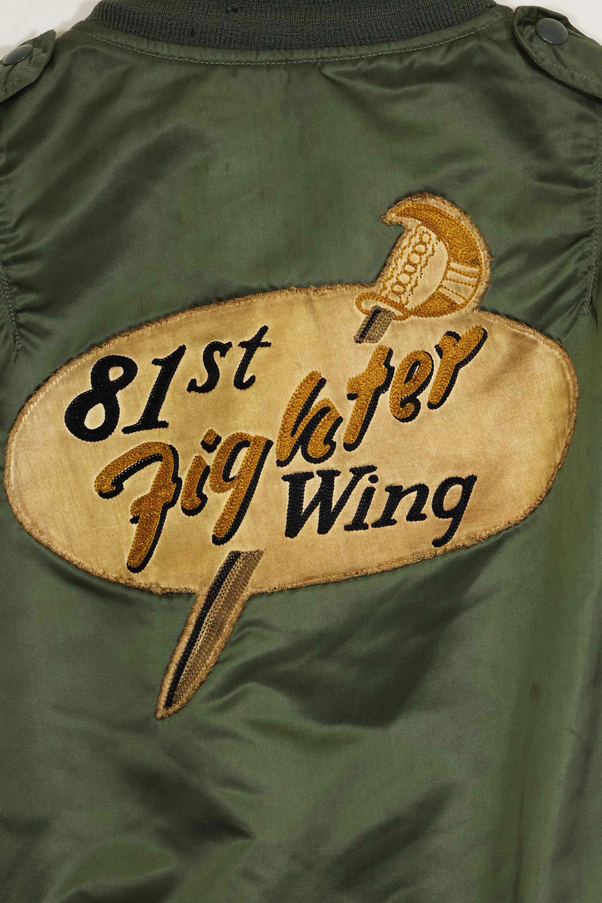 1960年契約　81st Fighter Wing　アメリカ空軍　L2-B　ファイターパイロット　ライトゾーン　フライトジャケット　中古品