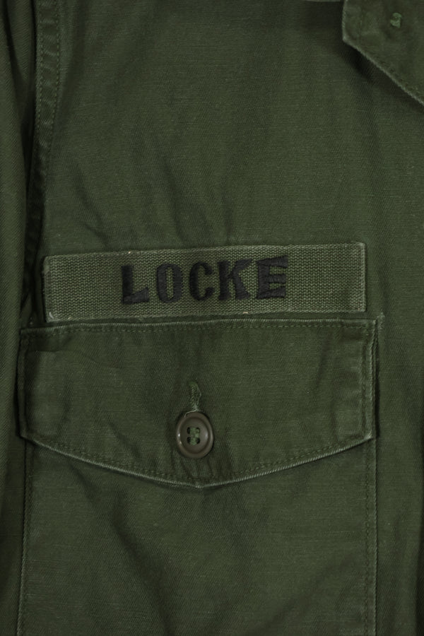 1960年代ロット　OG-107 ユーティリティシャツ　LOCKE　元SF隊員　放出　中古品
