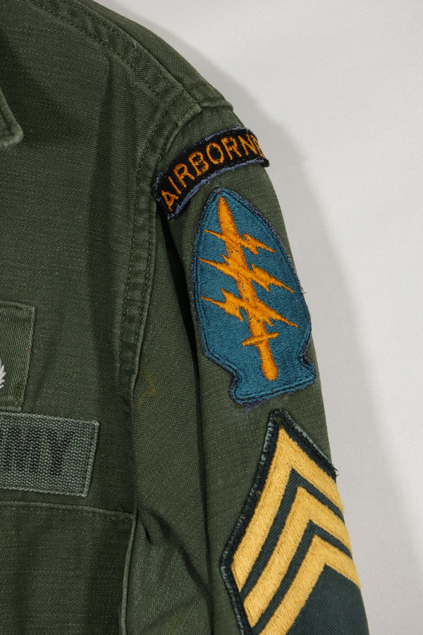 1960年代ロット　OG-107 ユーティリティシャツ　LOCKE　元SF隊員　放出　中古品　カラーパッチ