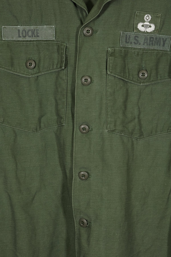 1960年代ロット　OG-107 ユーティリティシャツ　LOCKE　元SF隊員　放出　中古品　カラーパッチ