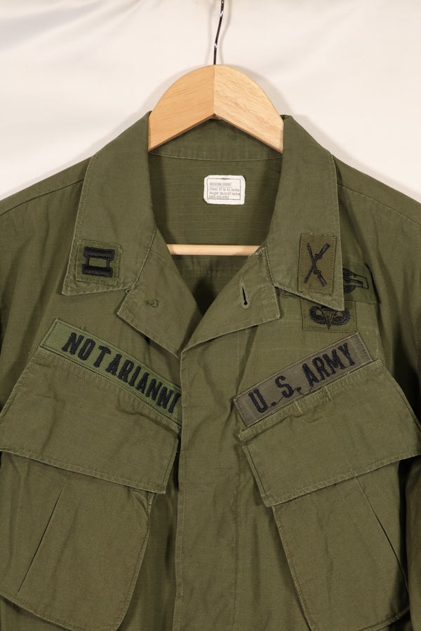 1970 Contract M-S 4th Model Jungle Fatigue Jacket 101 Airborne Used