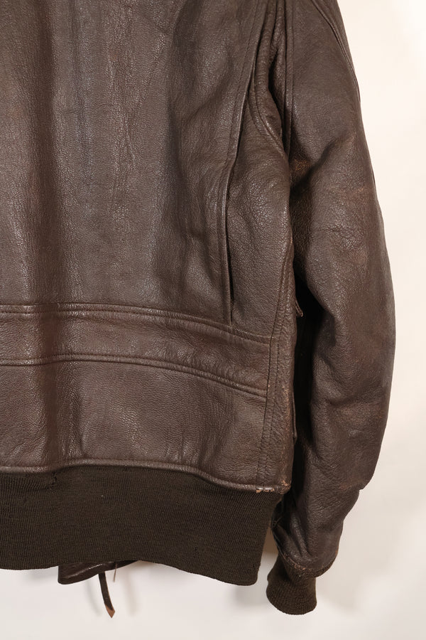 Contracted circa 1960-64, size about 42, US Navy G-1 flight jacket, intermediates, used.