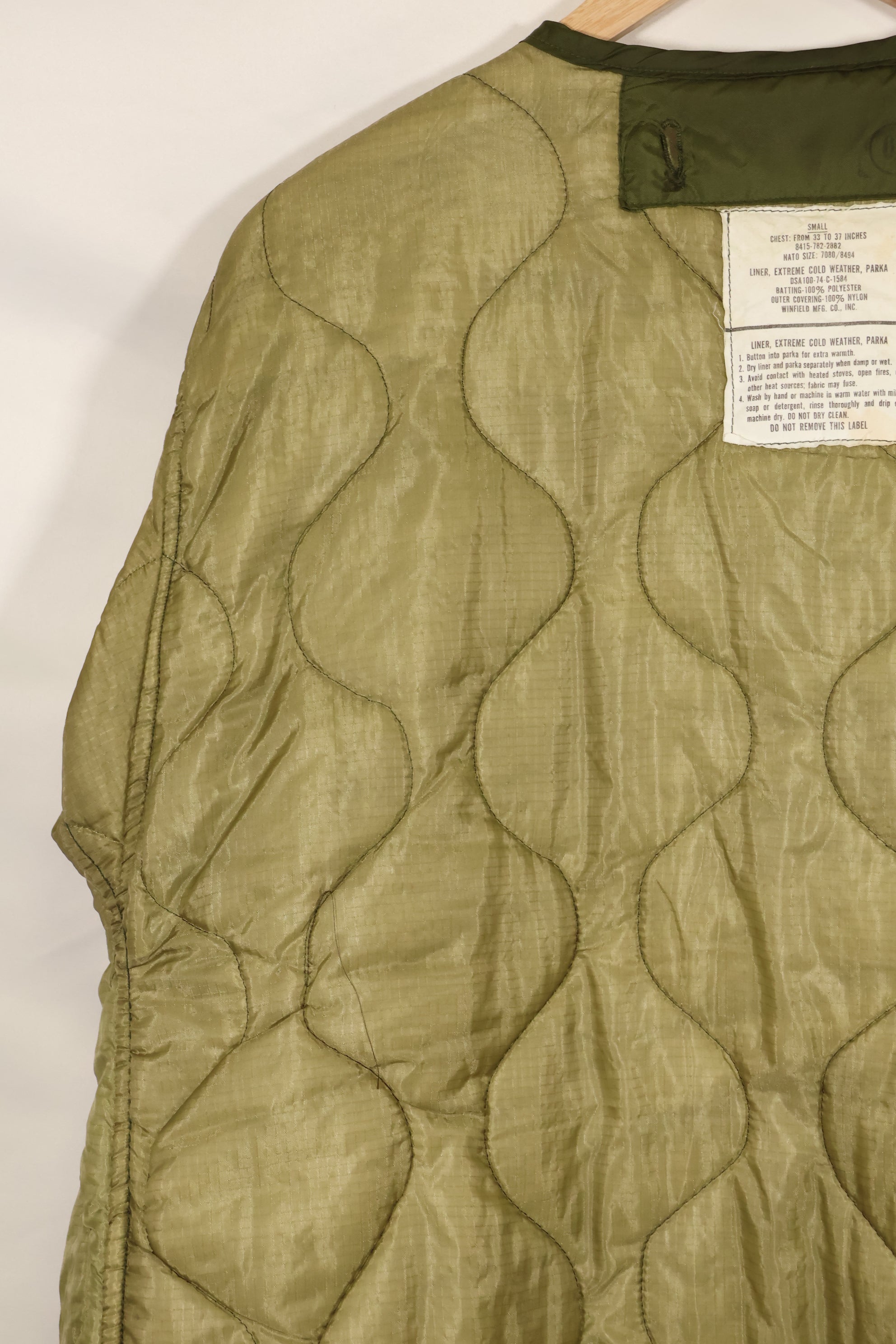 1974 Contract SMALL M65 Field Parka, nylon liner, used.