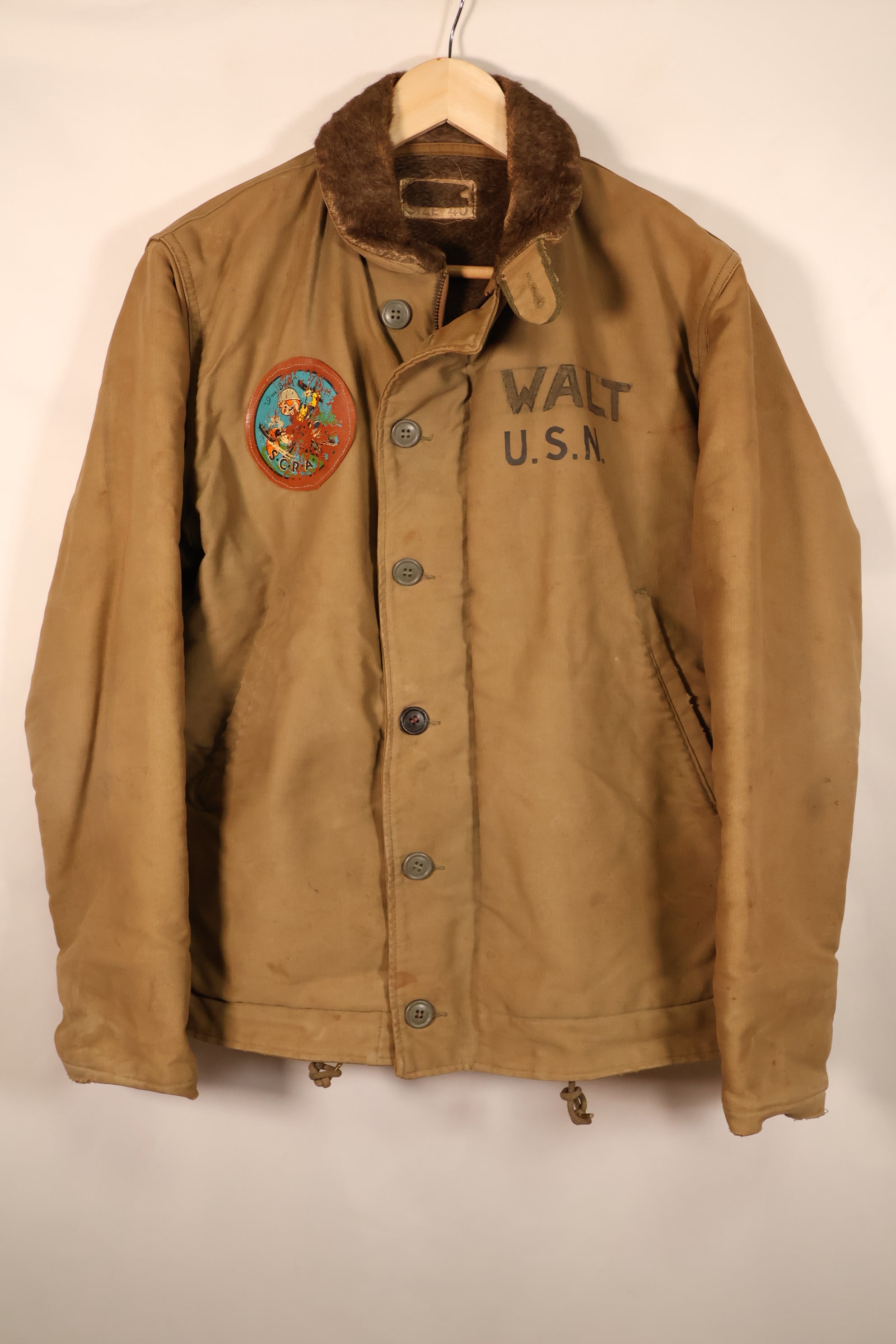 1940年代　WWII　アメリカ海軍　デッキジャケット　パッチ付き　中古品　大きめサイズ