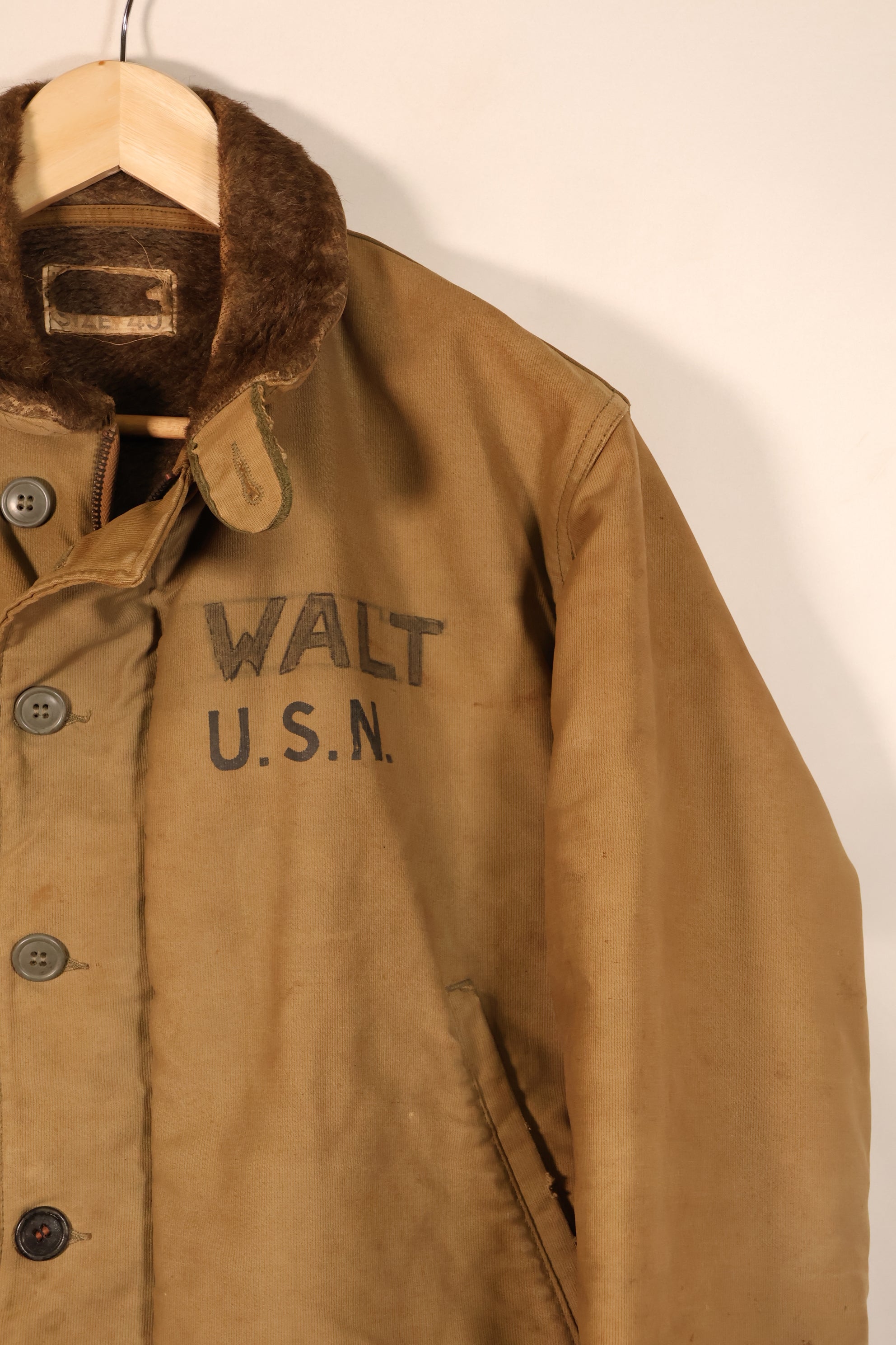 1940年代　WWII　アメリカ海軍　デッキジャケット　パッチ付き　中古品　大きめサイズ