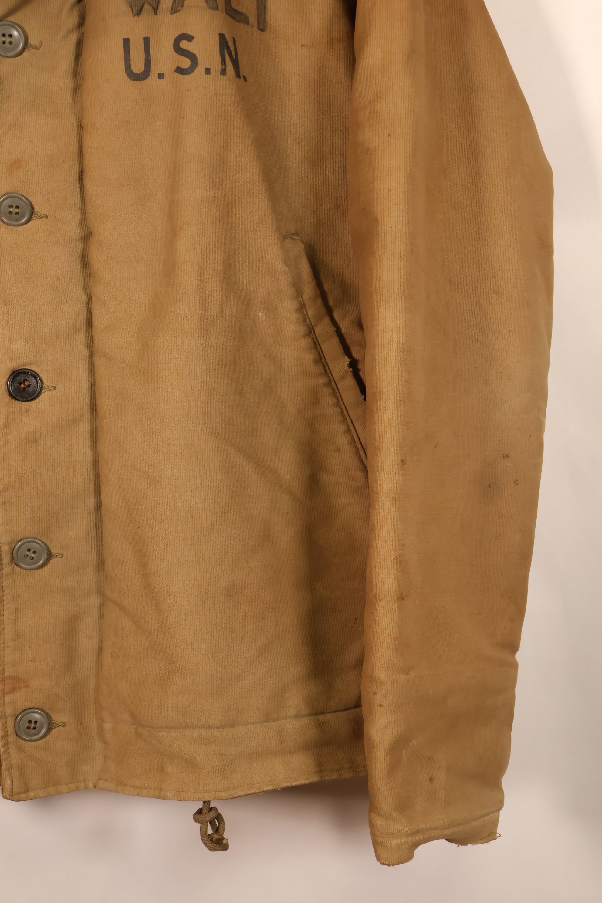 1940年代　WWII　アメリカ海軍　デッキジャケット　パッチ付き　中古品　大きめサイズ