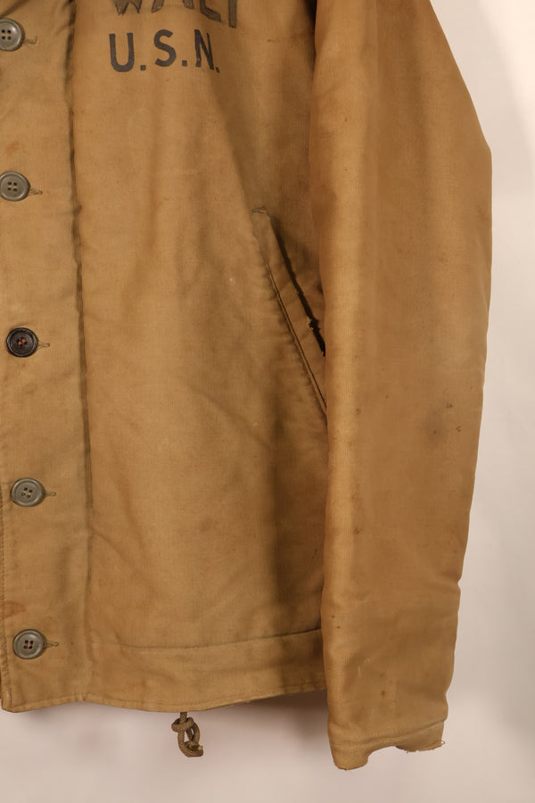 1940年代　WWII　アメリカ海軍　デッキジャケット　パッチ付き　中古品　大きめサイズ