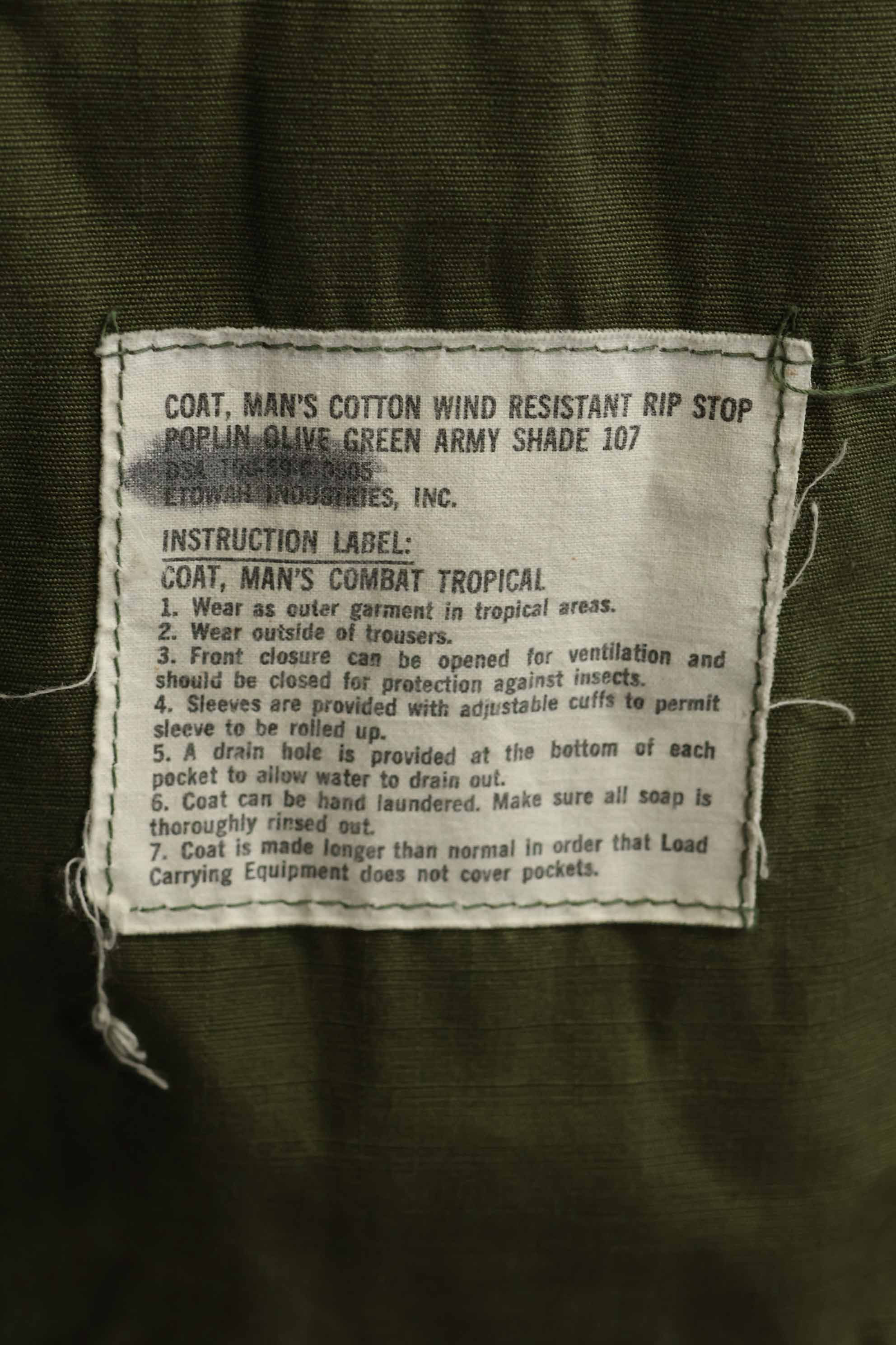 1969年契約　4th Model ジャングルファティーグ　ジャケット　M-L　中古品　状態良い