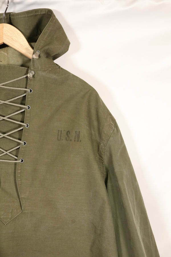 1950年代〜60年代　サイズ M　アメリカ海軍　レインデッキパーカー　アノラック　中古品