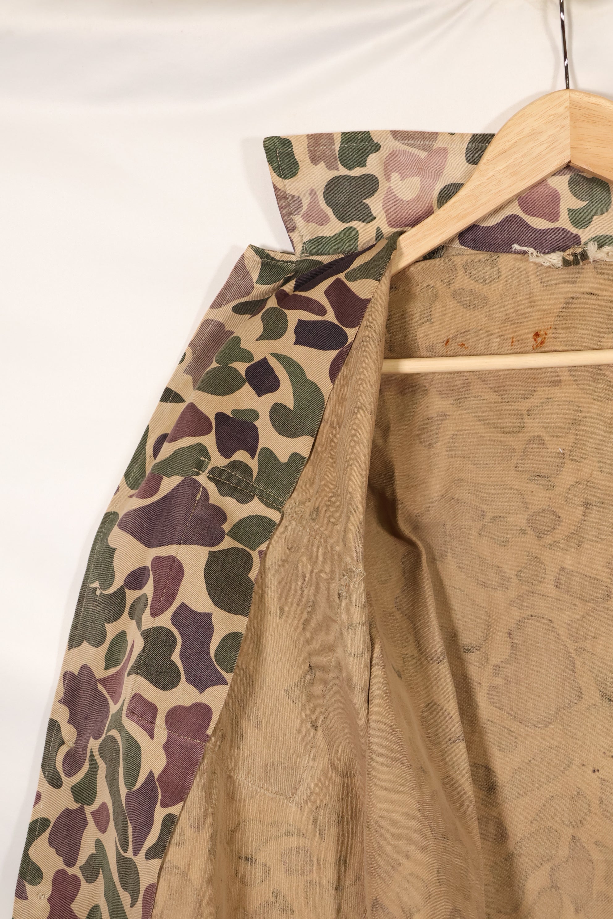 1960年代前半　退色あり　推定A-L　CIDG　ベオガム迷彩　Asian カット　シャツ