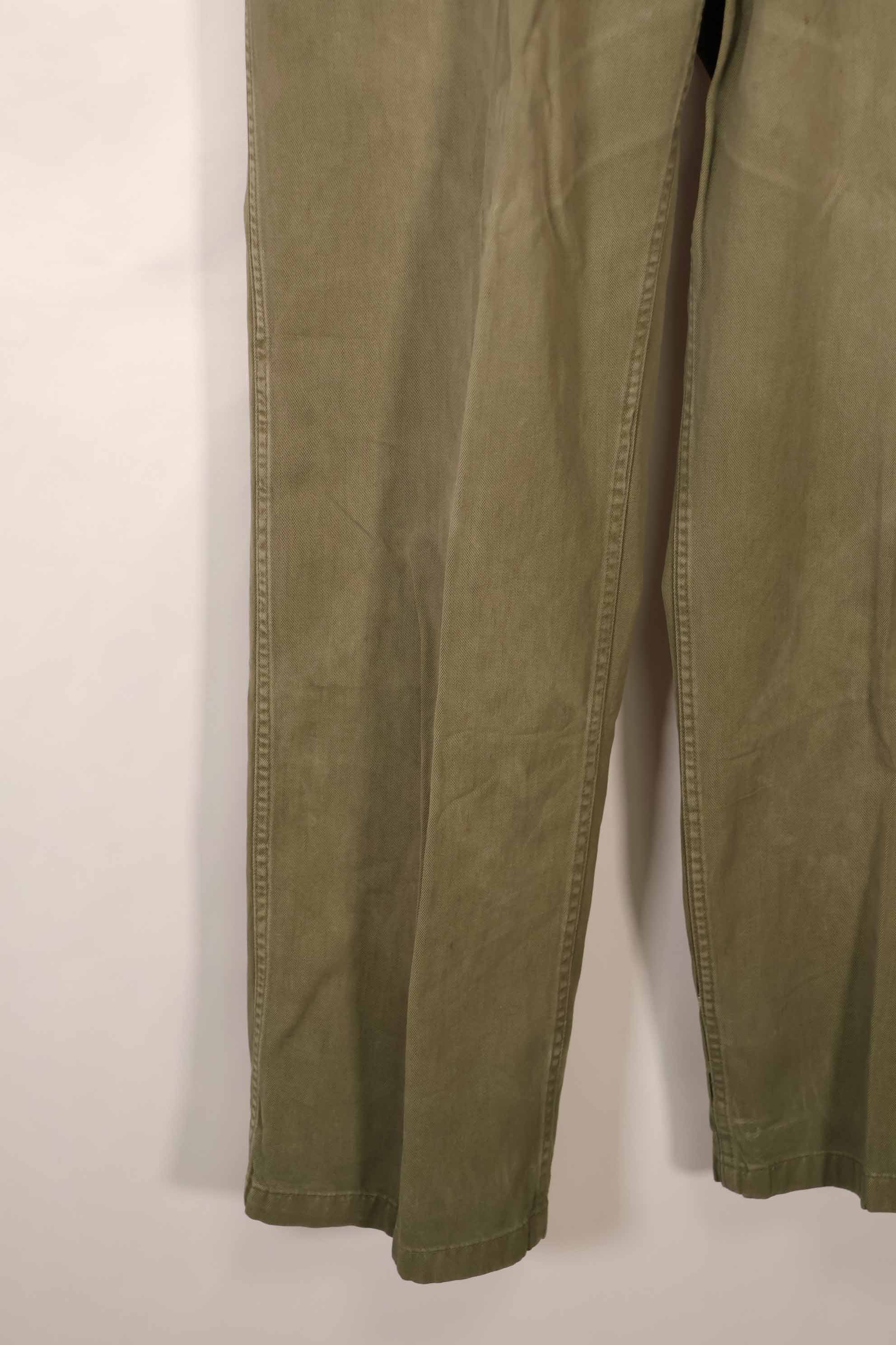 正品 1940 年代末至 1950 年代初 M45 橄榄绿棉质野战裤，二手，磨损严重，B 码