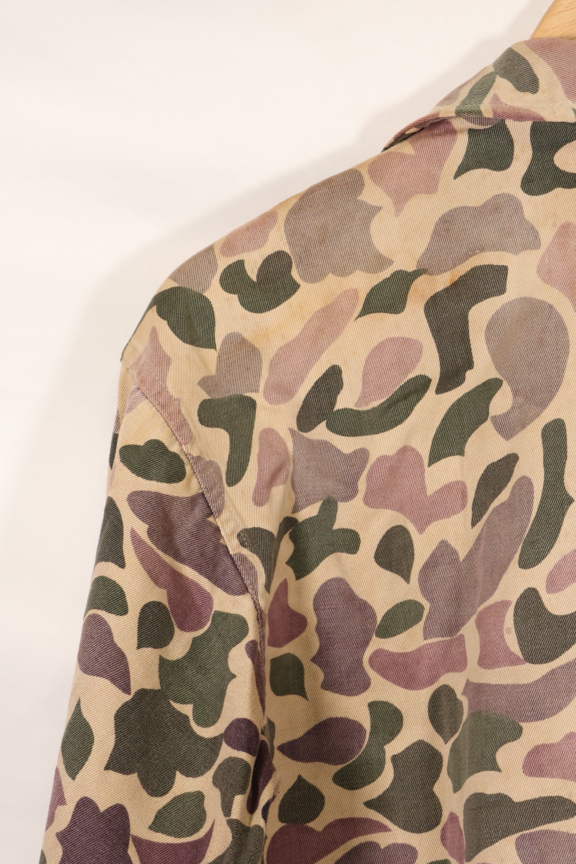 1960年代前半　退色あり　推定A-L　CIDG　ベオガム迷彩　Asian カット　シャツ