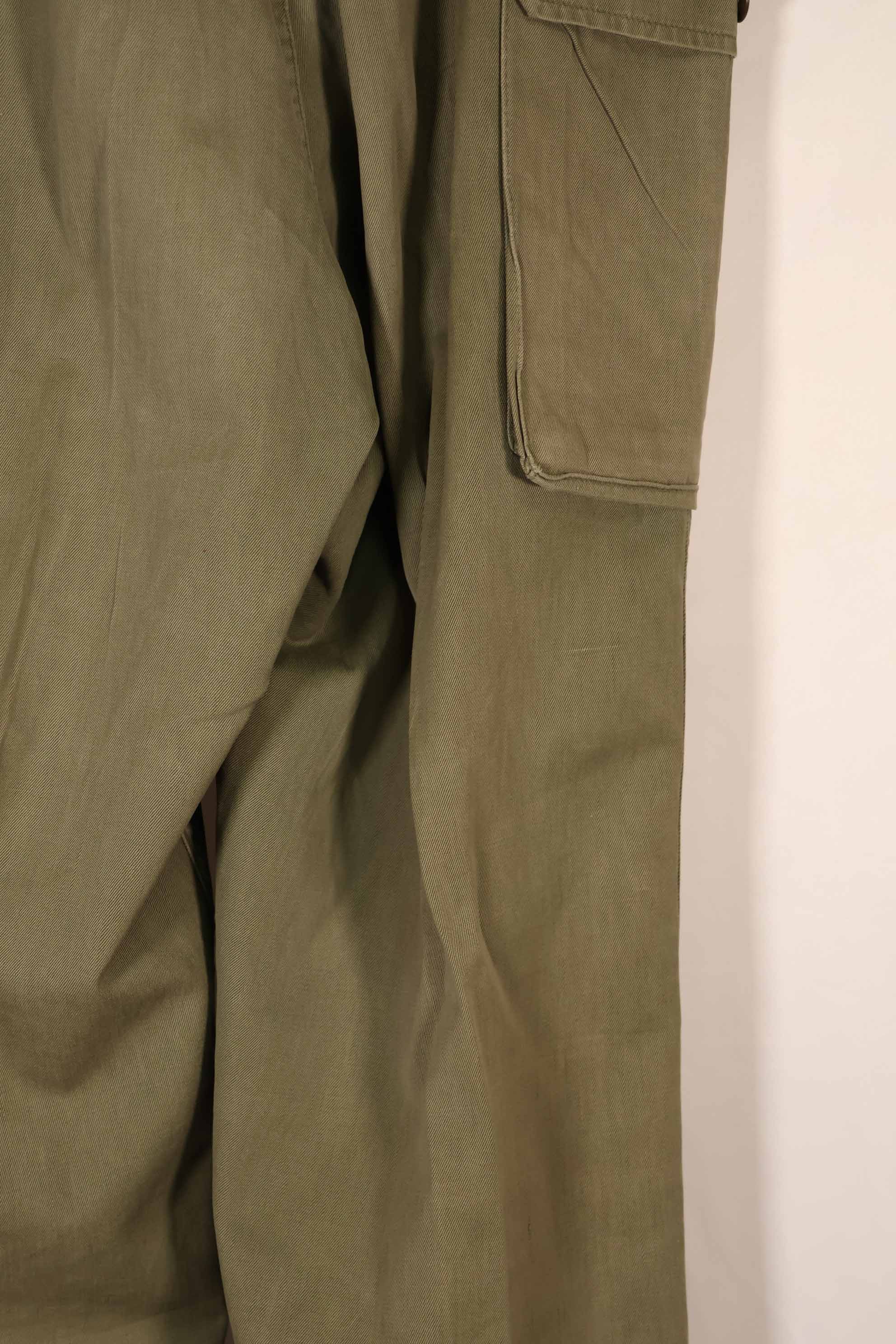 正品 1940 年代末至 1950 年代初 M45 橄榄绿棉质野战裤，二手，磨损严重，B 码