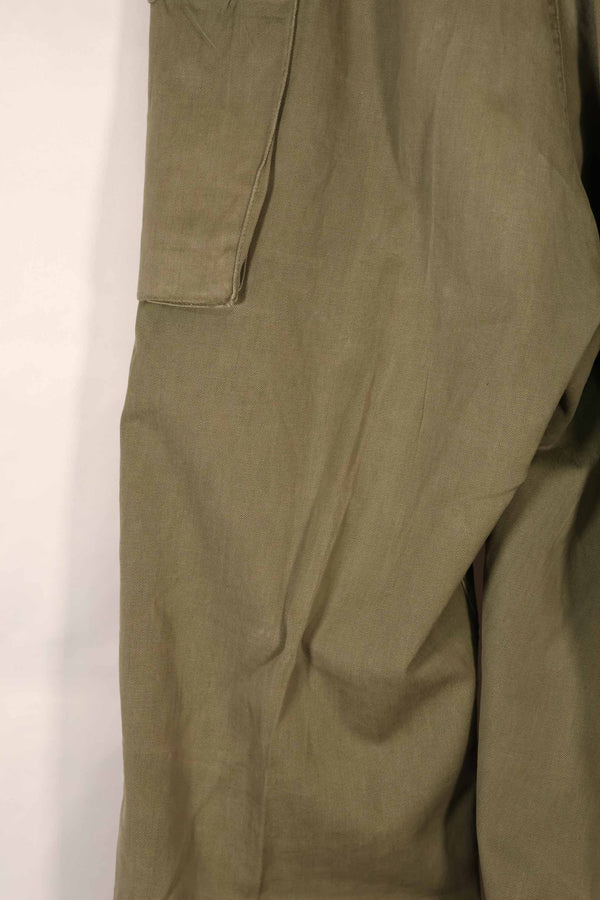 正品 1940 年代末至 1950 年代初 M45 橄榄绿棉质野战裤，二手，磨损严重，B 码