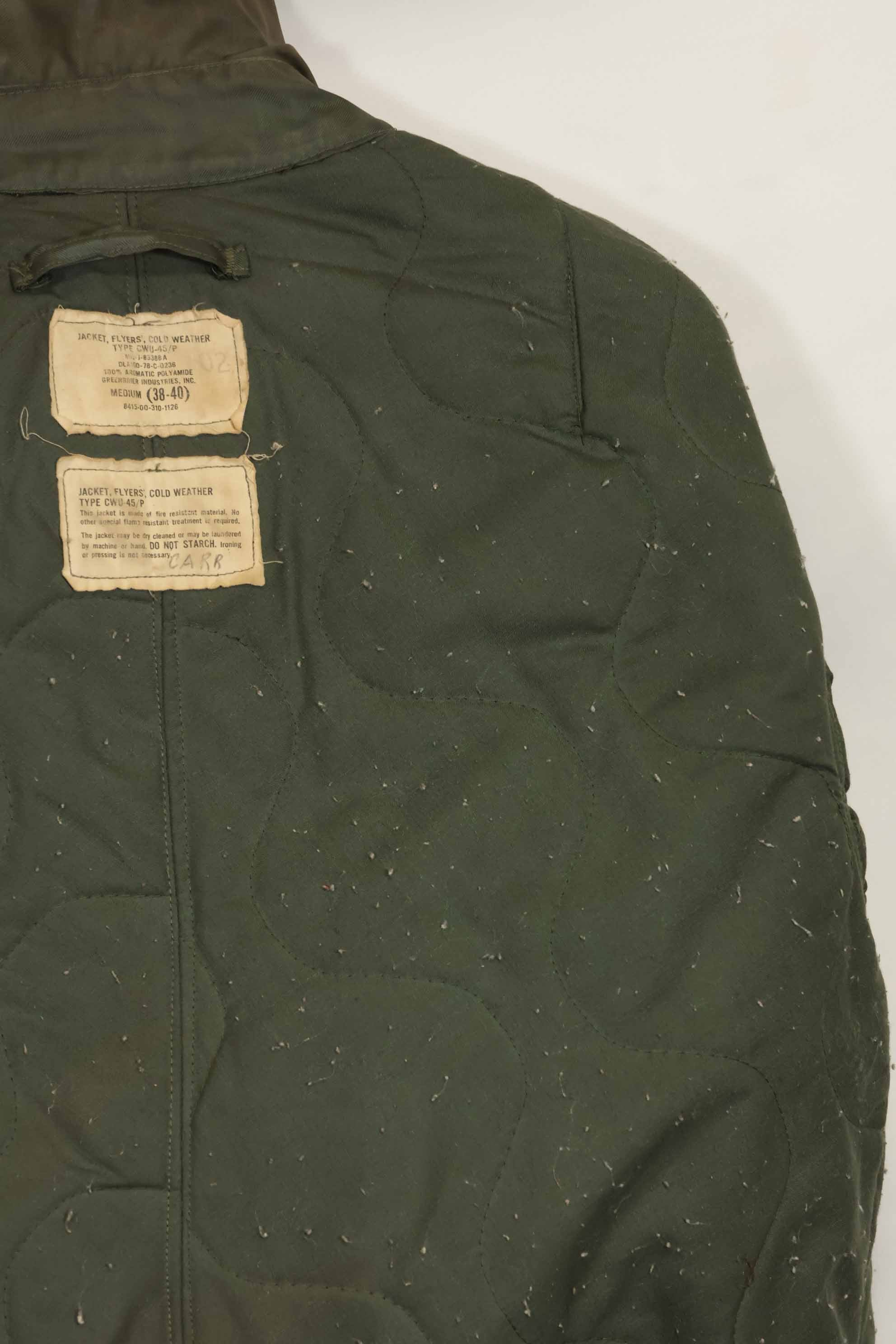1978 Contract US Navy Air Force CWU-45P Flight Jacket Medium Used