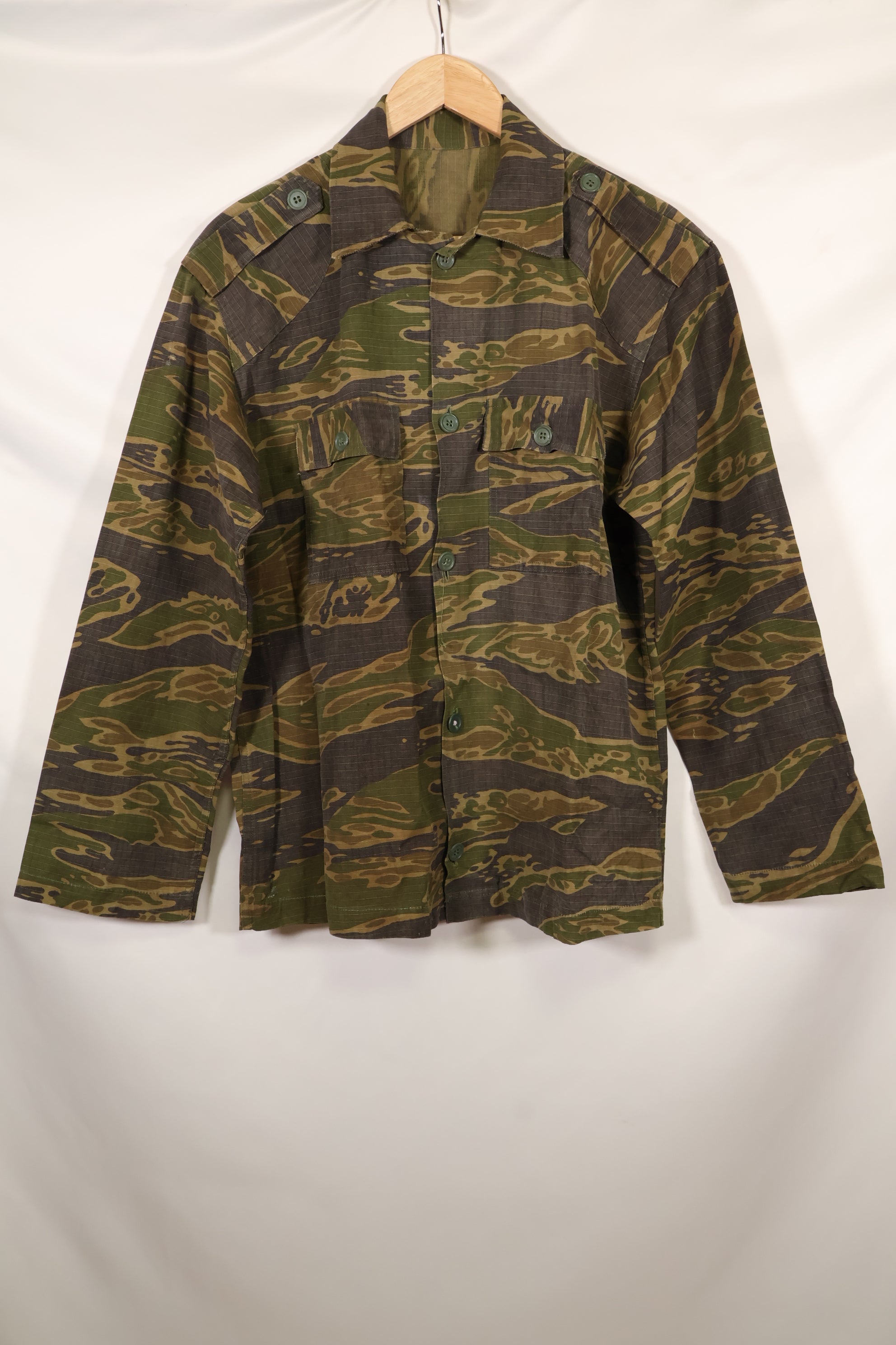 1970年代　南ベトナム海兵隊　タイガーストライプ　シャツ　VNMC 後期 リップストップパターン　中古品　