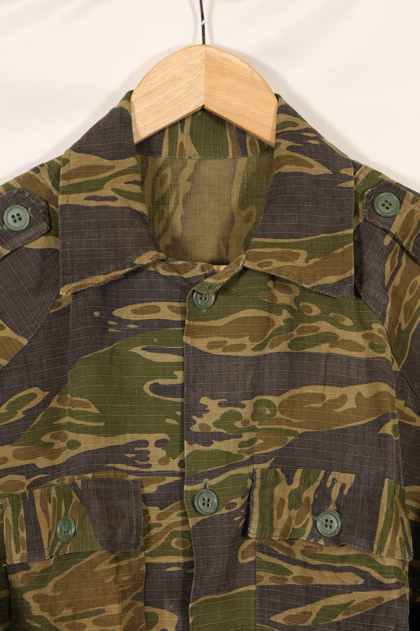 1970年代　南ベトナム海兵隊　タイガーストライプ　シャツ　VNMC 後期 リップストップパターン　中古品　