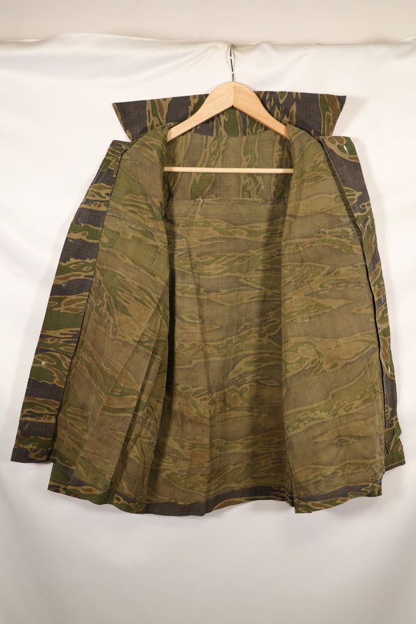 1970年代　南ベトナム海兵隊　タイガーストライプ　シャツ　VNMC 後期 リップストップパターン　中古品　