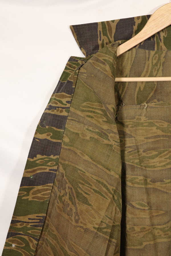 1970年代　南ベトナム海兵隊　タイガーストライプ　シャツ　VNMC 後期 リップストップパターン　中古品　