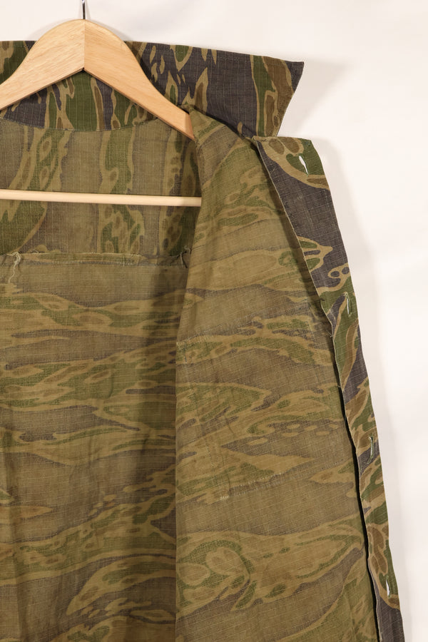 1970年代　南ベトナム海兵隊　タイガーストライプ　シャツ　VNMC 後期 リップストップパターン　中古品　