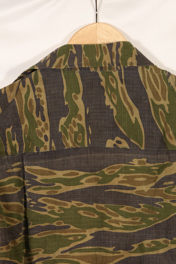 1970年代　南ベトナム海兵隊　タイガーストライプ　シャツ　VNMC 後期 リップストップパターン　中古品　