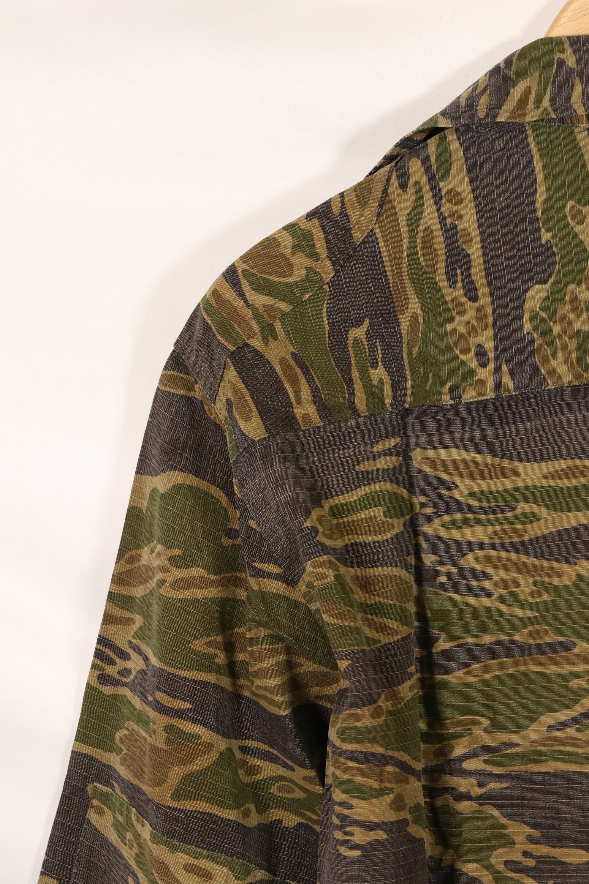 1970年代　南ベトナム海兵隊　タイガーストライプ　シャツ　VNMC 後期 リップストップパターン　中古品　