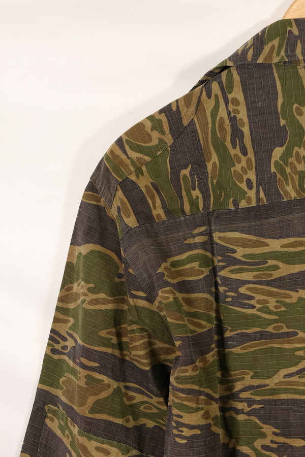 1970年代　南ベトナム海兵隊　タイガーストライプ　シャツ　VNMC 後期 リップストップパターン　中古品　