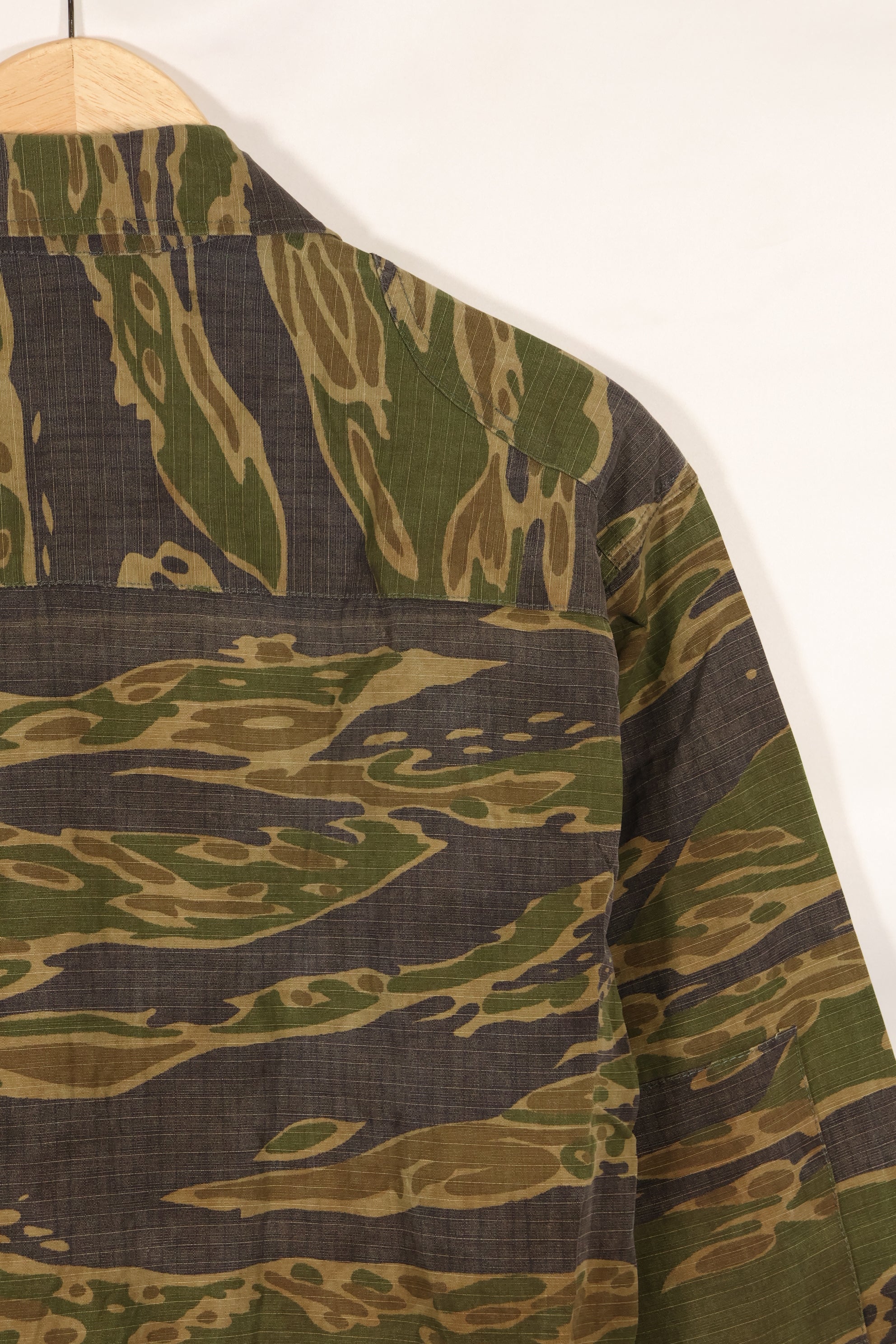 1970年代　南ベトナム海兵隊　タイガーストライプ　シャツ　VNMC 後期 リップストップパターン　中古品　
