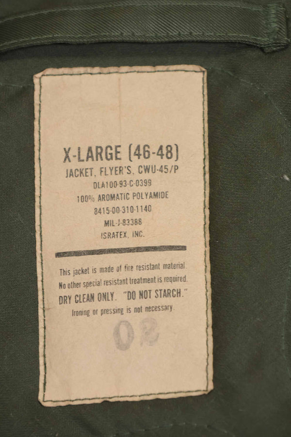 1992年契約　アメリカ海軍　空軍　CWU-45P　フライトジャケット　X-LARGE　中古品