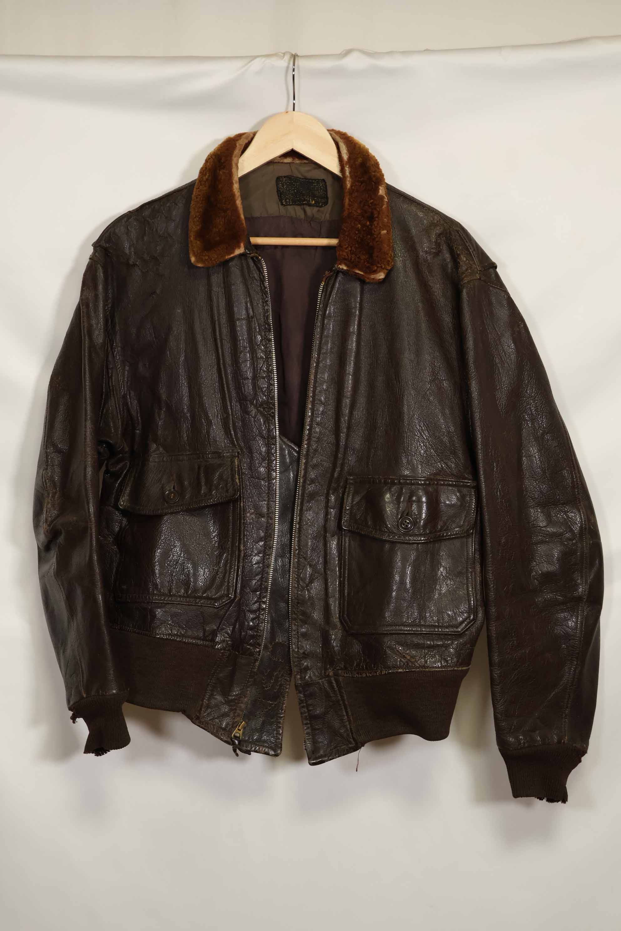 二手美国海军G-1飞行夹克，产于20世纪50-60年代