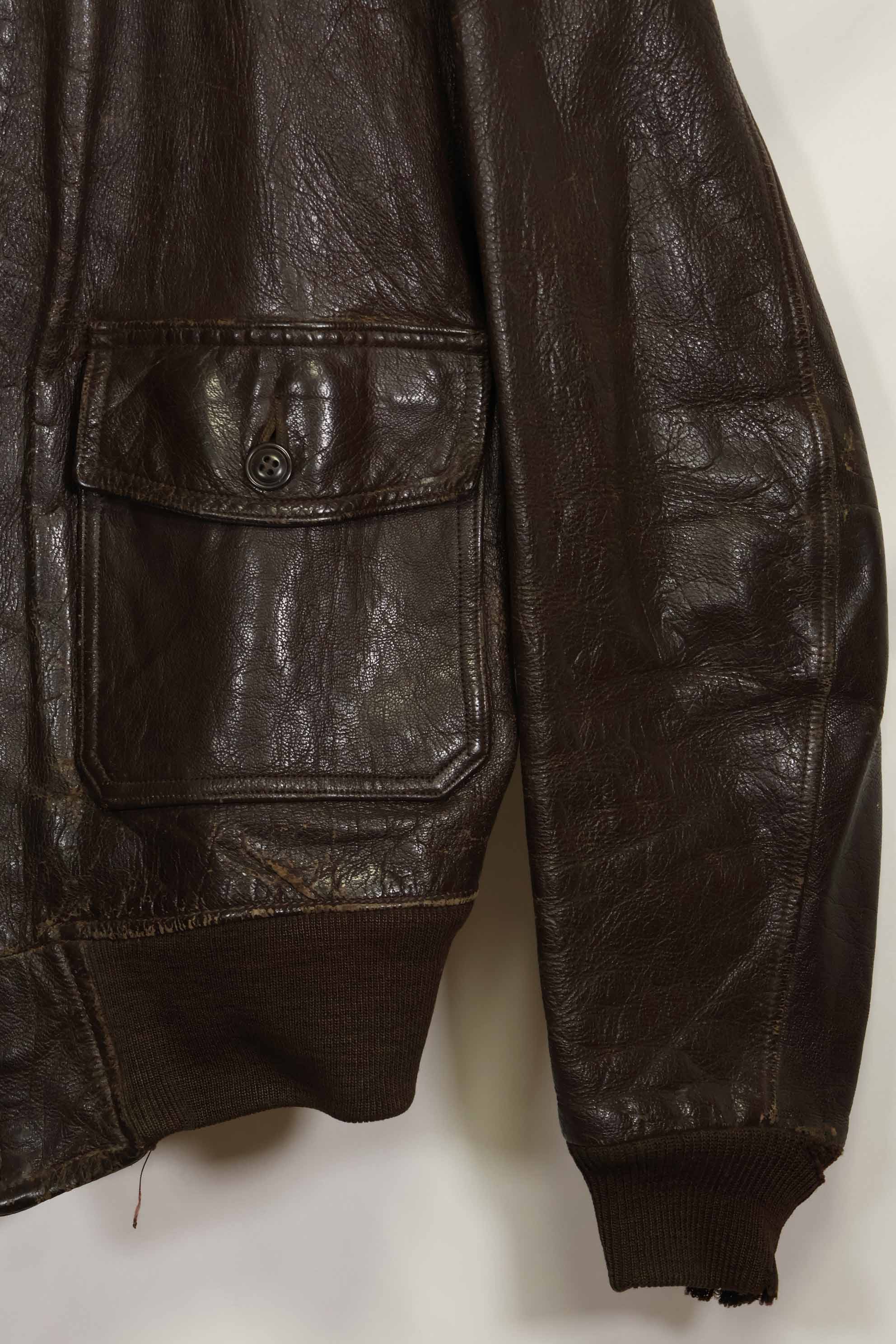 二手美国海军G-1飞行夹克，产于20世纪50-60年代