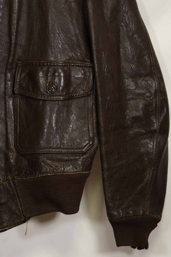 二手美国海军G-1飞行夹克，产于20世纪50-60年代