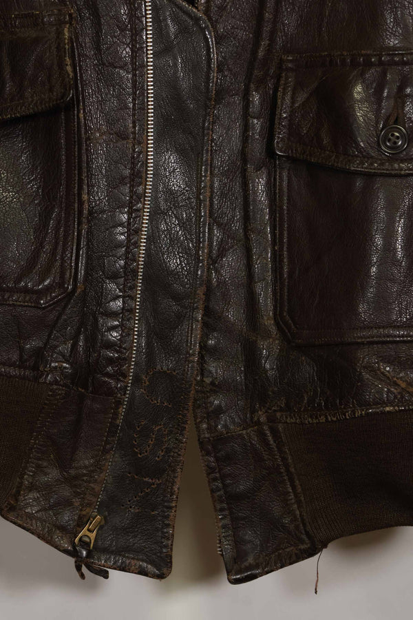 二手美国海军G-1飞行夹克，产于20世纪50-60年代