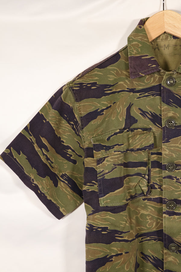 実物　A-M　タイガーストライプ　シャツ　半袖カスタム　ゴールドタイガー派生パターン　中古品　