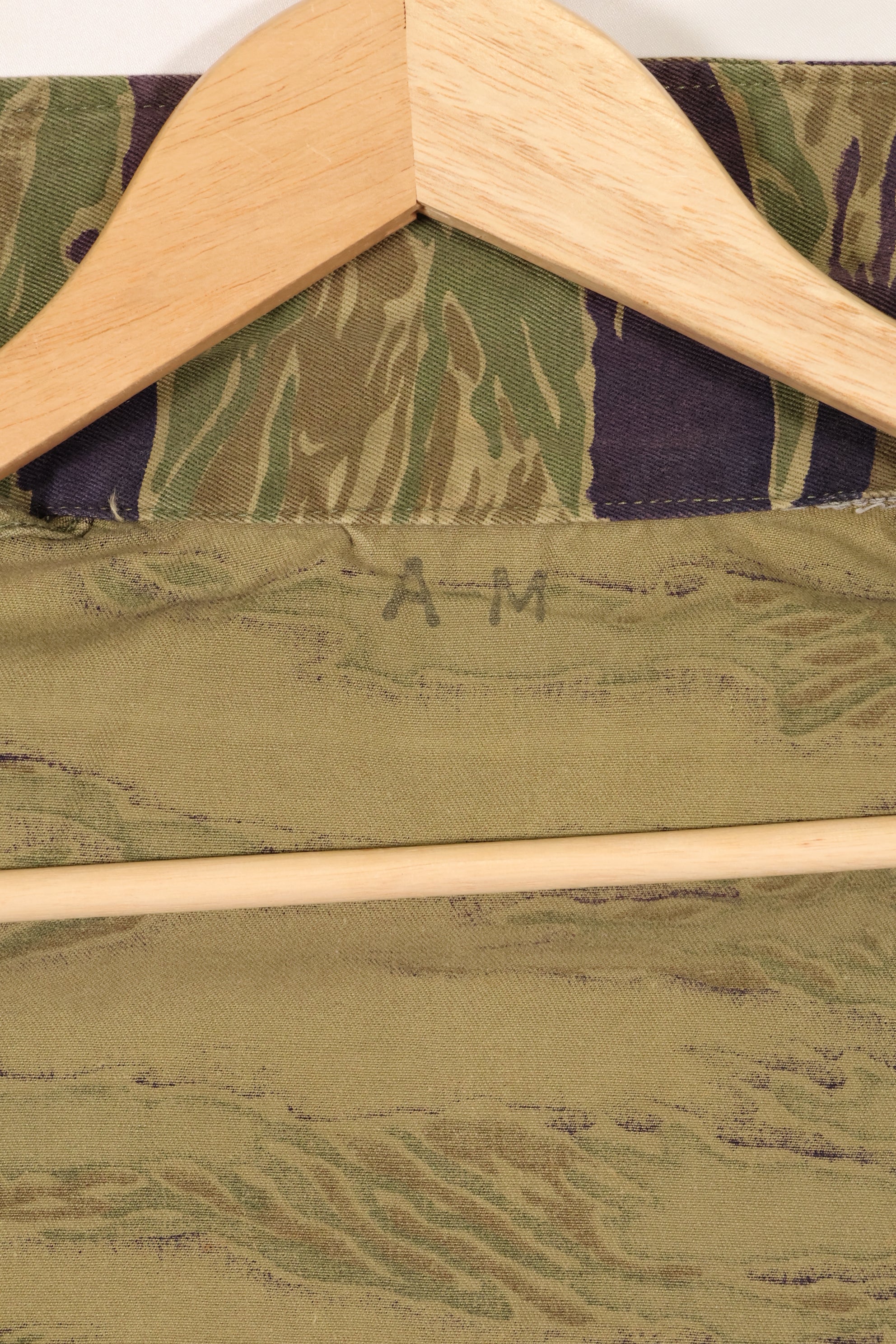 実物　A-M　タイガーストライプ　シャツ　半袖カスタム　ゴールドタイガー派生パターン　中古品　