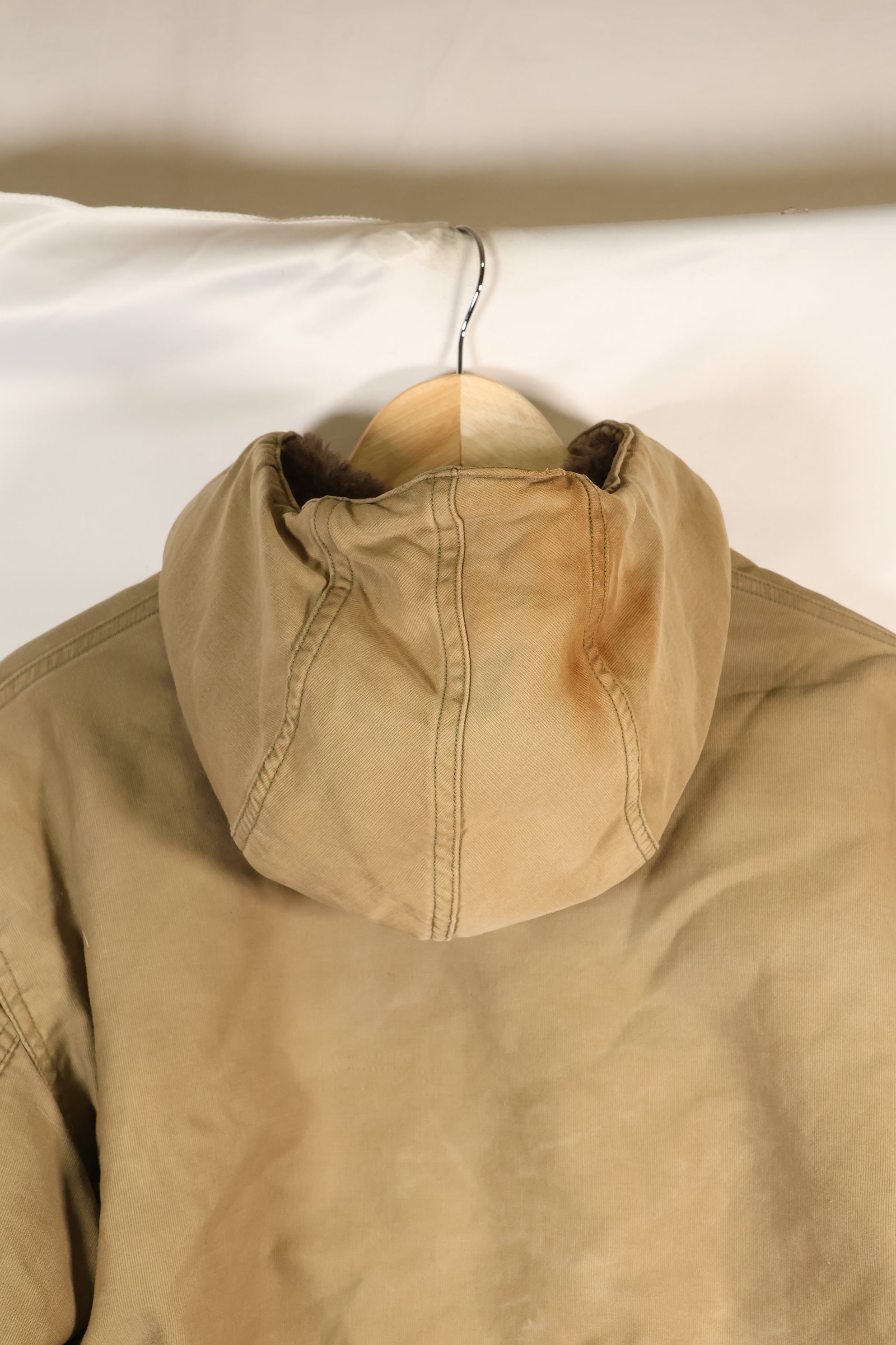 1940 年代二战美国海军 N-1 号甲板外套，褪色，无钢印，使用过。