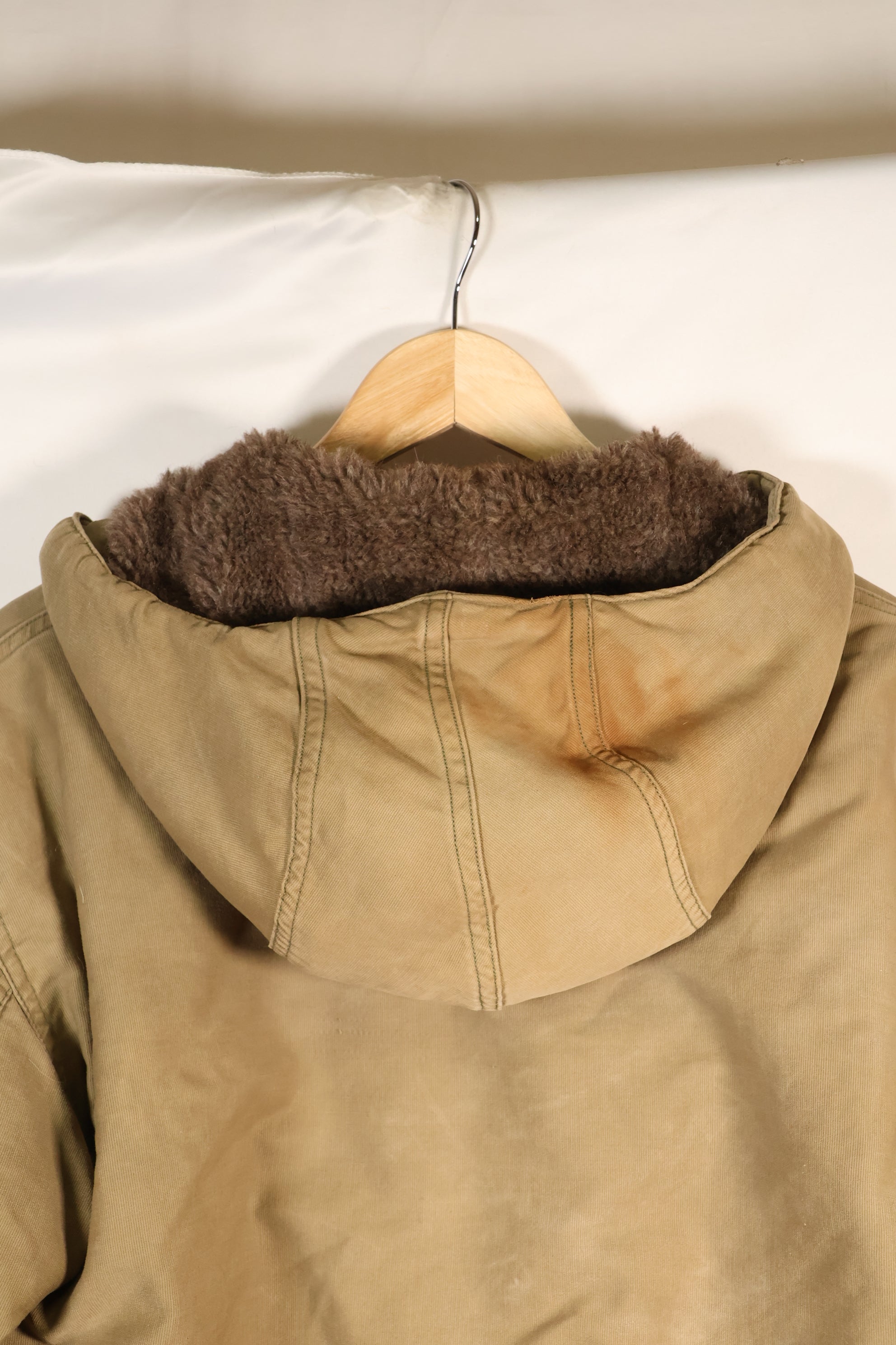 1940 年代二战美国海军 N-1 号甲板外套，褪色，无钢印，使用过。