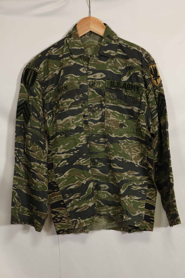 1960年代　タイガーストライプ　シャツ　CIDGパターン　初付けパッチ付き　中古品